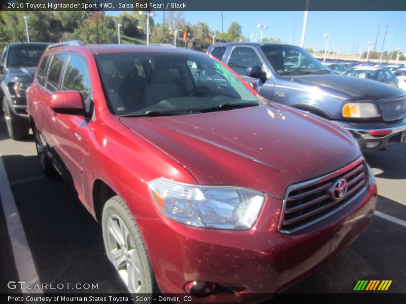 Salsa Red Pearl / Black 2010 Toyota Highlander Sport 4WD