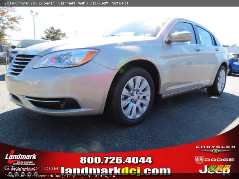 Cashmere Pearl / Black/Light Frost Beige 2014 Chrysler 200 LX Sedan