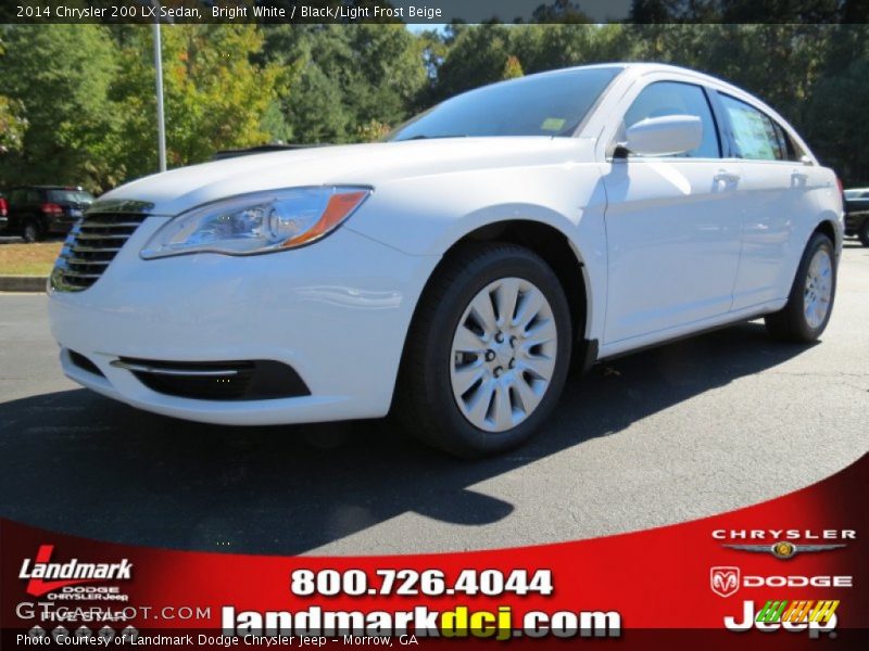 Bright White / Black/Light Frost Beige 2014 Chrysler 200 LX Sedan