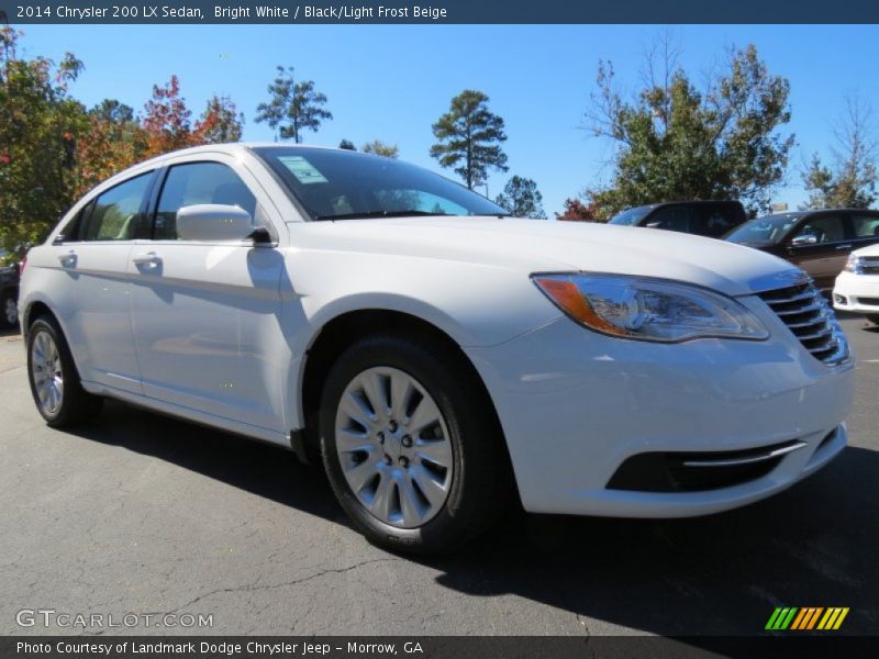 Bright White / Black/Light Frost Beige 2014 Chrysler 200 LX Sedan
