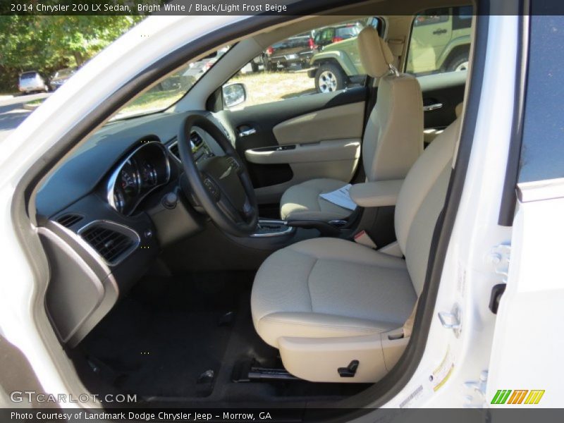 Bright White / Black/Light Frost Beige 2014 Chrysler 200 LX Sedan