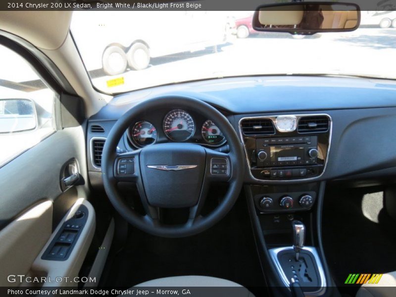 Bright White / Black/Light Frost Beige 2014 Chrysler 200 LX Sedan