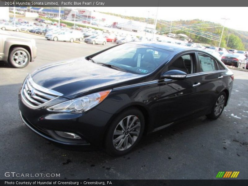 Pacific Blue Pearl / Gray 2014 Hyundai Sonata Limited