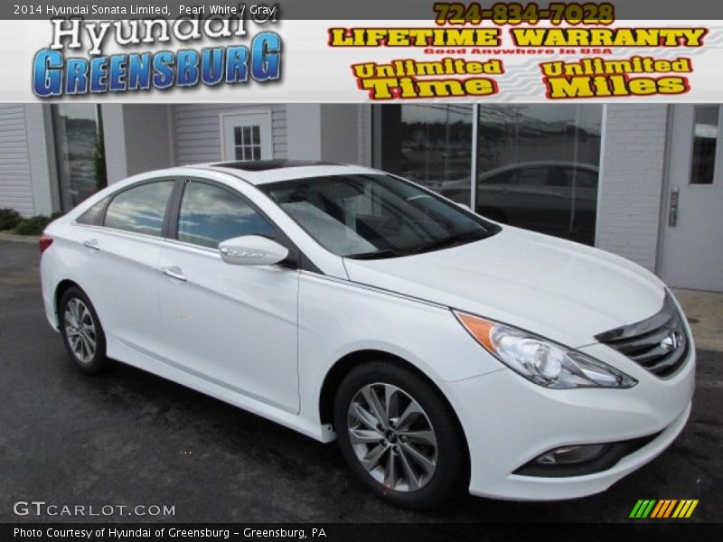 Pearl White / Gray 2014 Hyundai Sonata Limited
