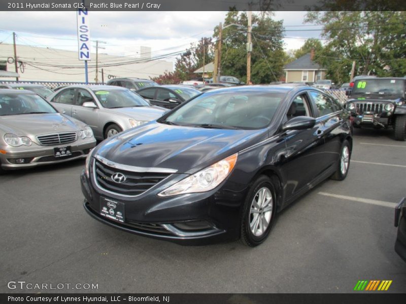 Pacific Blue Pearl / Gray 2011 Hyundai Sonata GLS