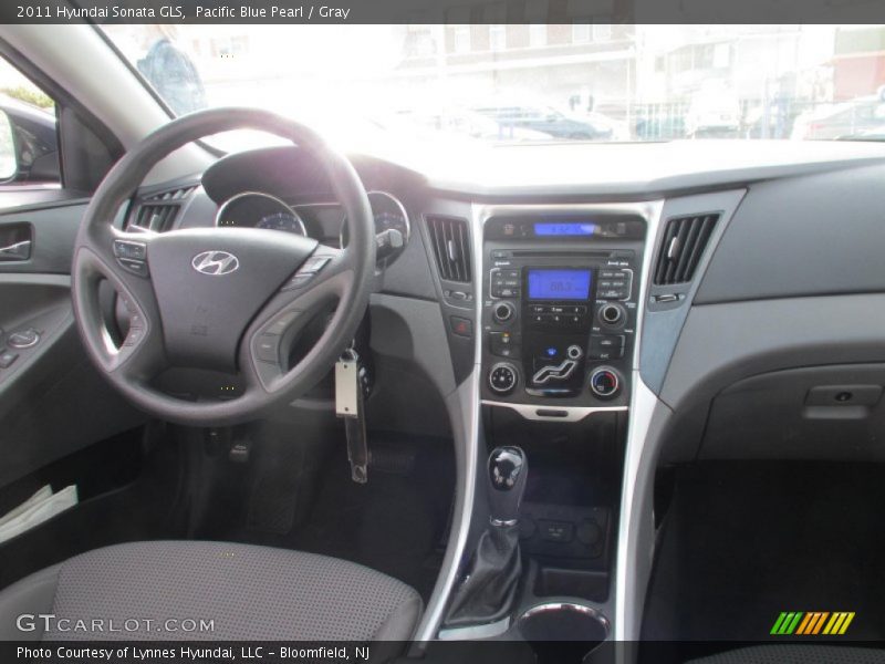 Pacific Blue Pearl / Gray 2011 Hyundai Sonata GLS