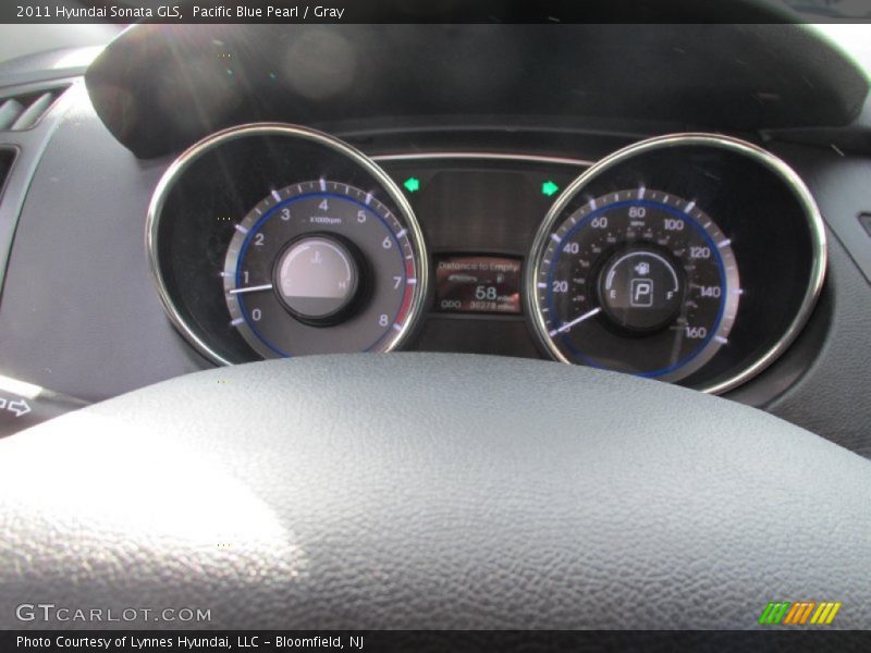 Pacific Blue Pearl / Gray 2011 Hyundai Sonata GLS