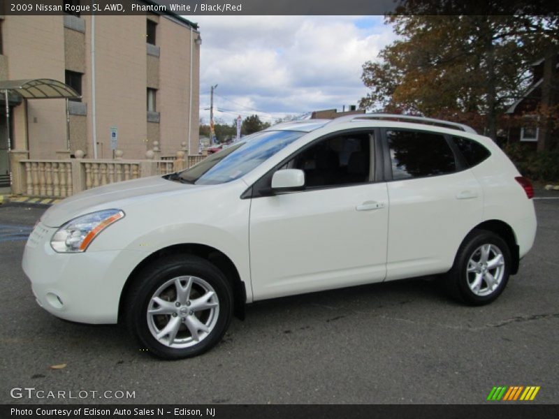 Phantom White / Black/Red 2009 Nissan Rogue SL AWD