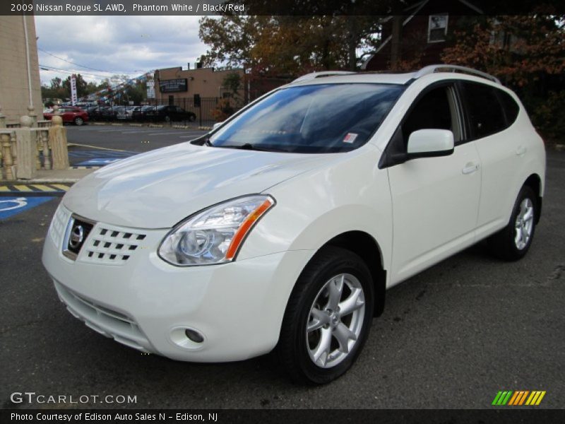 Phantom White / Black/Red 2009 Nissan Rogue SL AWD