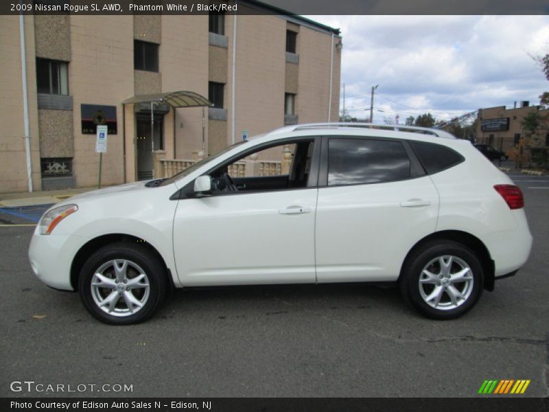 Phantom White / Black/Red 2009 Nissan Rogue SL AWD