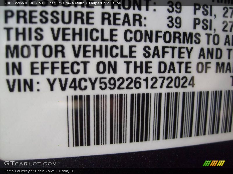 Titanium Gray Metallic / Taupe/Light Taupe 2006 Volvo XC90 2.5T