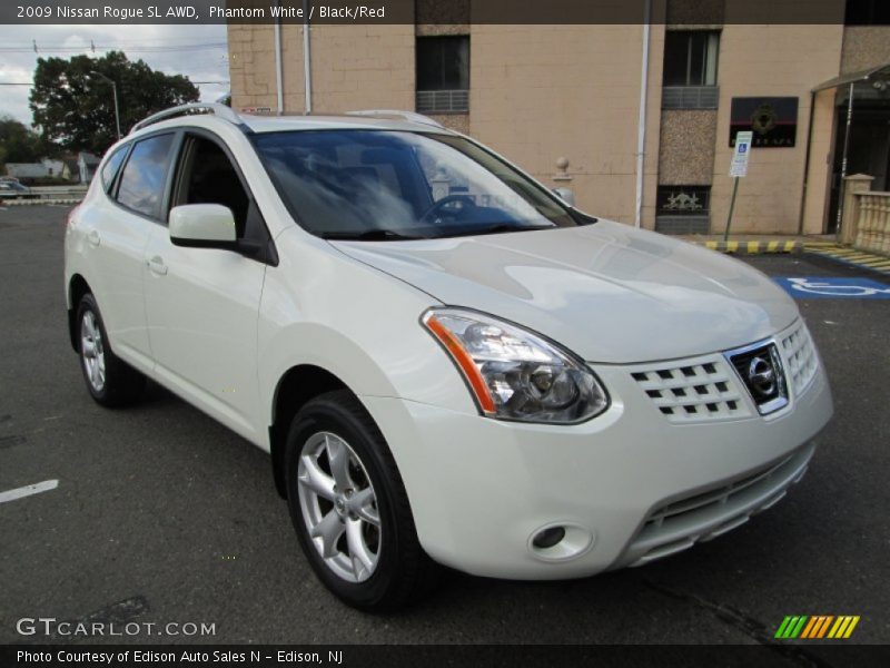 Phantom White / Black/Red 2009 Nissan Rogue SL AWD