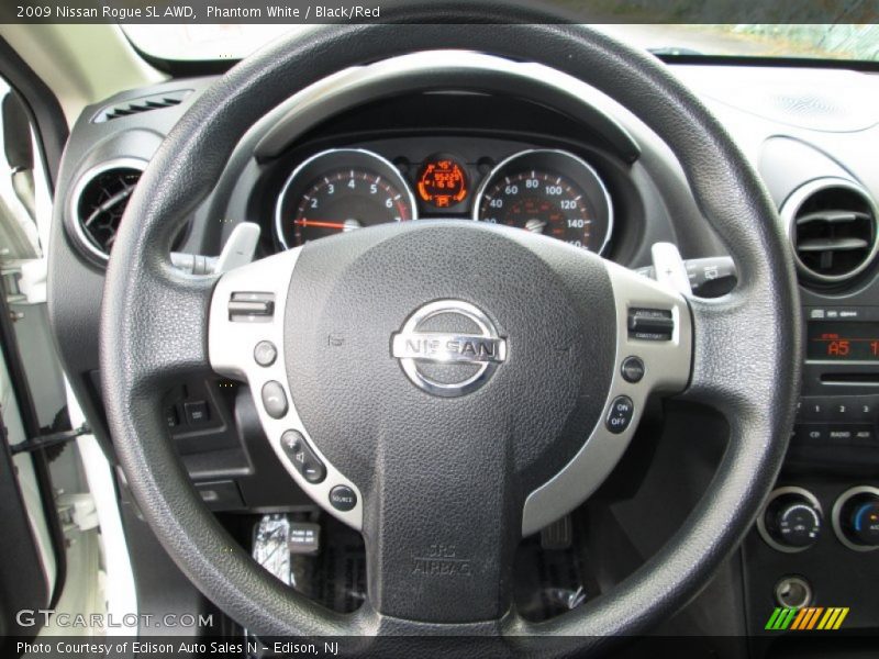 Phantom White / Black/Red 2009 Nissan Rogue SL AWD