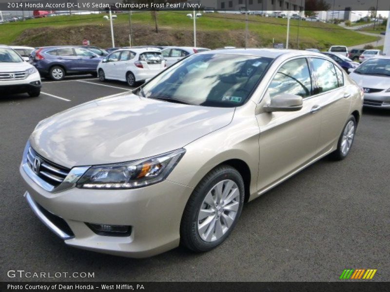 Champagne Frost Pearl / Ivory 2014 Honda Accord EX-L V6 Sedan