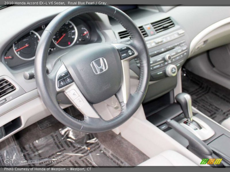 Royal Blue Pearl / Gray 2010 Honda Accord EX-L V6 Sedan