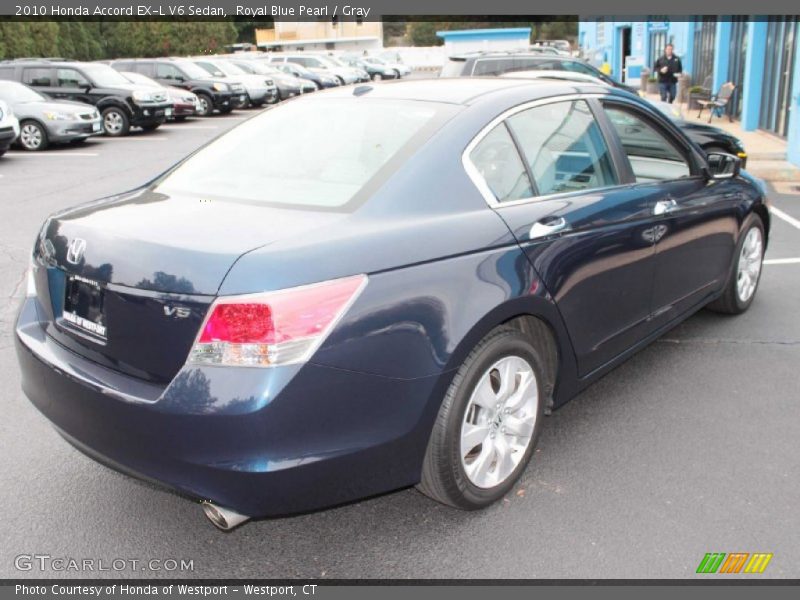 Royal Blue Pearl / Gray 2010 Honda Accord EX-L V6 Sedan