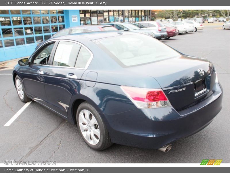 Royal Blue Pearl / Gray 2010 Honda Accord EX-L V6 Sedan