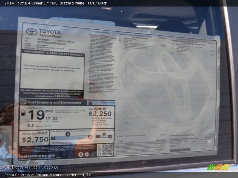 Blizzard White Pearl / Black 2014 Toyota 4Runner Limited