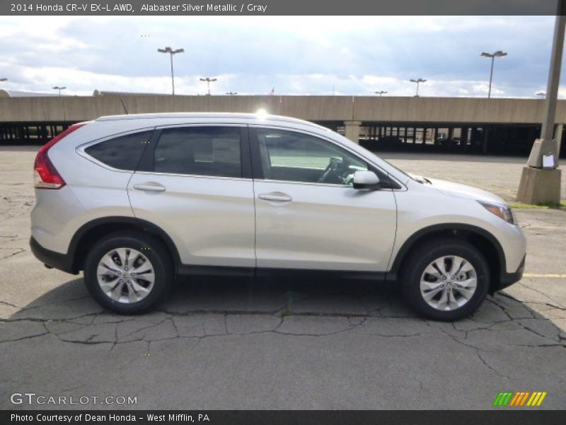 Alabaster Silver Metallic / Gray 2014 Honda CR-V EX-L AWD