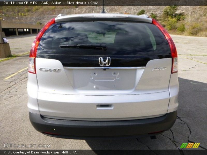 Alabaster Silver Metallic / Gray 2014 Honda CR-V EX-L AWD