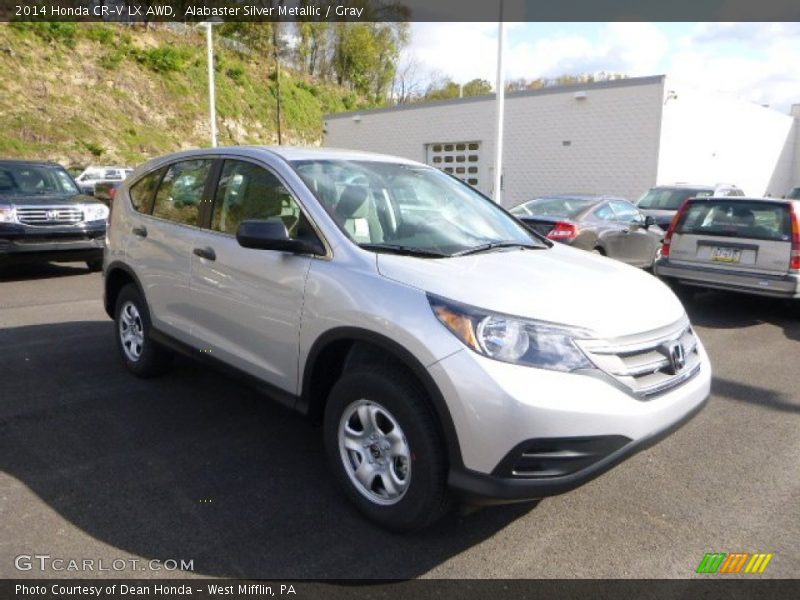Alabaster Silver Metallic / Gray 2014 Honda CR-V LX AWD
