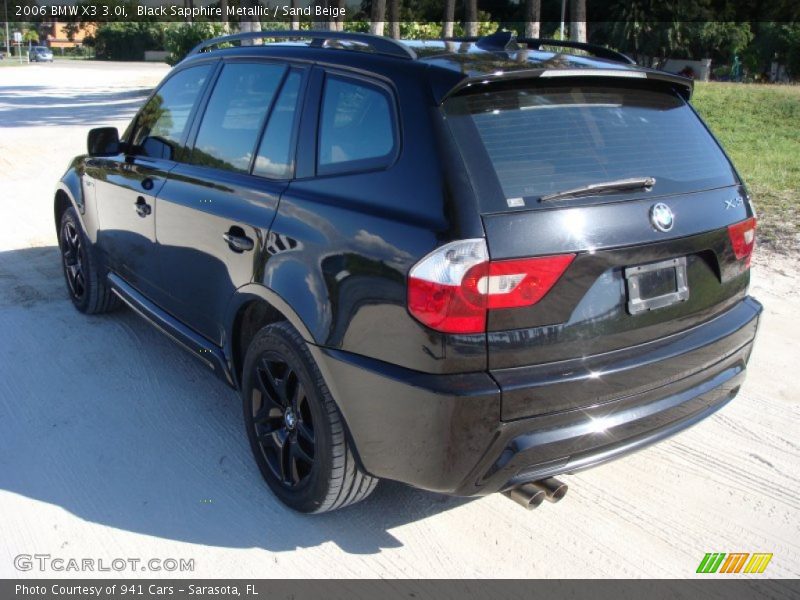 Black Sapphire Metallic / Sand Beige 2006 BMW X3 3.0i