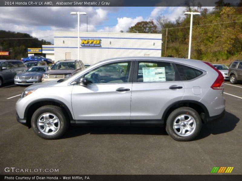 Alabaster Silver Metallic / Gray 2014 Honda CR-V LX AWD