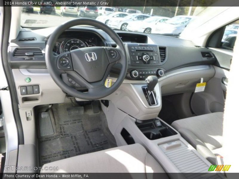 Alabaster Silver Metallic / Gray 2014 Honda CR-V LX AWD