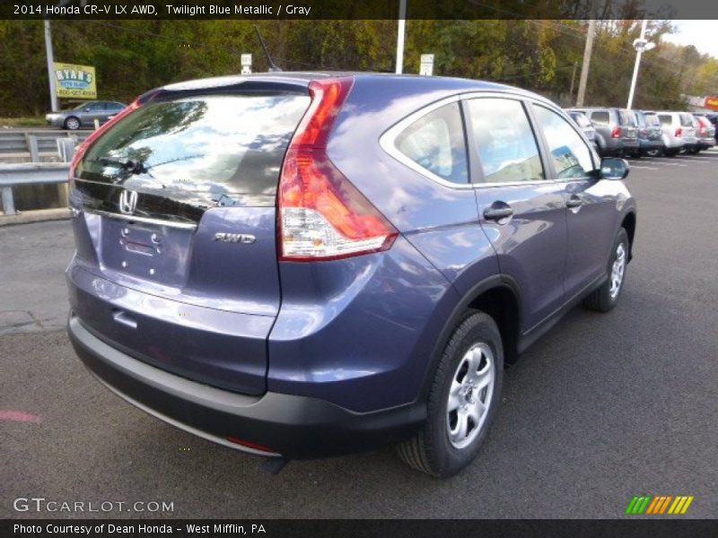 Twilight Blue Metallic / Gray 2014 Honda CR-V LX AWD