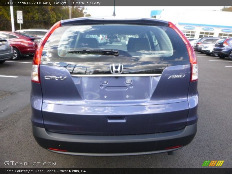 Twilight Blue Metallic / Gray 2014 Honda CR-V LX AWD