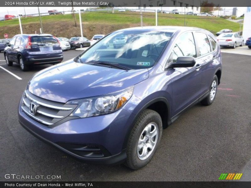 Twilight Blue Metallic / Gray 2014 Honda CR-V LX AWD