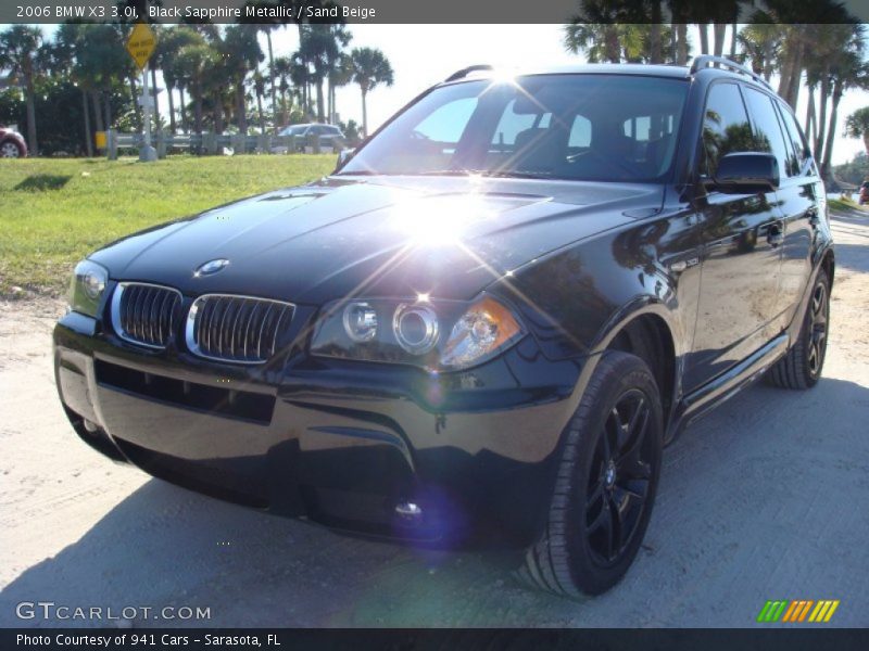 Black Sapphire Metallic / Sand Beige 2006 BMW X3 3.0i