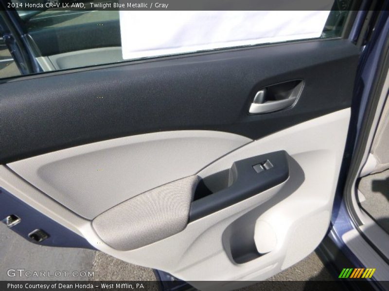 Twilight Blue Metallic / Gray 2014 Honda CR-V LX AWD