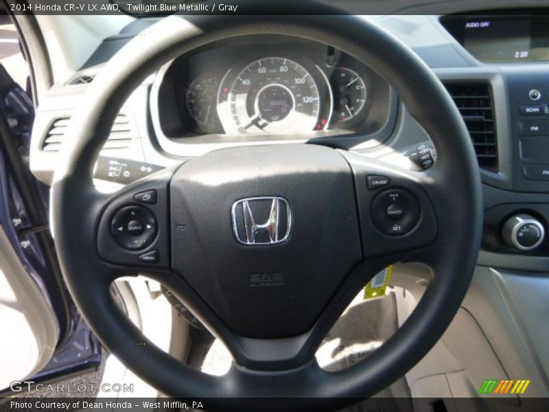 Twilight Blue Metallic / Gray 2014 Honda CR-V LX AWD