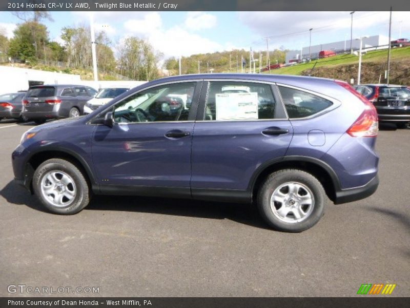 Twilight Blue Metallic / Gray 2014 Honda CR-V LX AWD