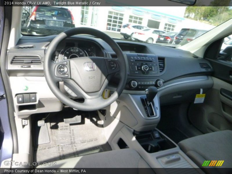 Twilight Blue Metallic / Gray 2014 Honda CR-V LX AWD