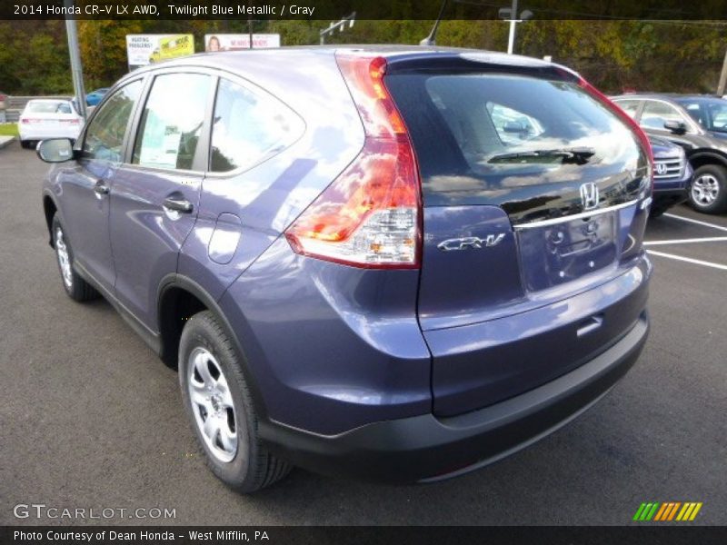 Twilight Blue Metallic / Gray 2014 Honda CR-V LX AWD