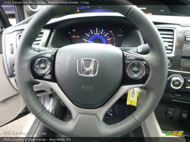 Polished Metal Metallic / Gray 2013 Honda Civic EX-L Sedan