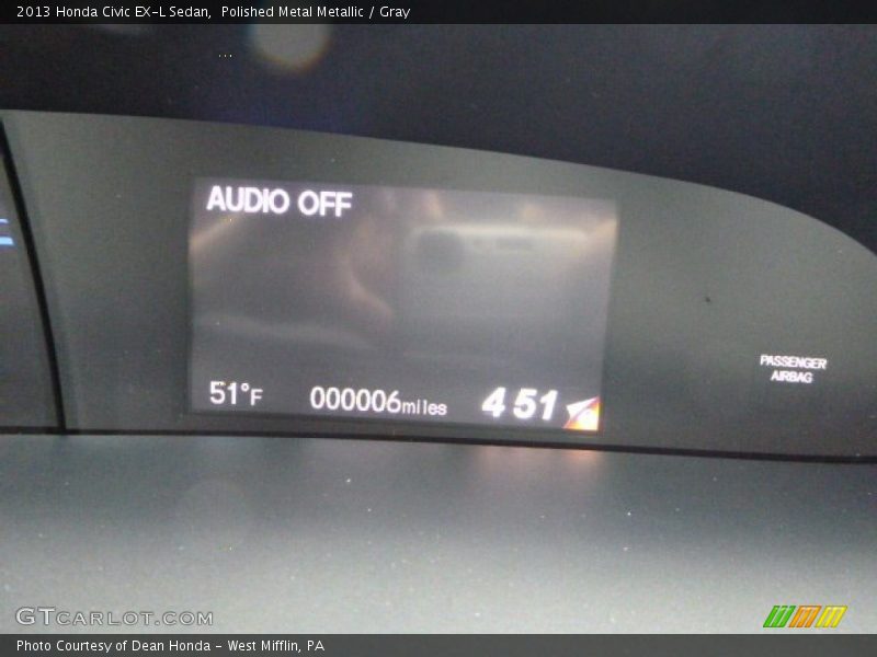 Polished Metal Metallic / Gray 2013 Honda Civic EX-L Sedan