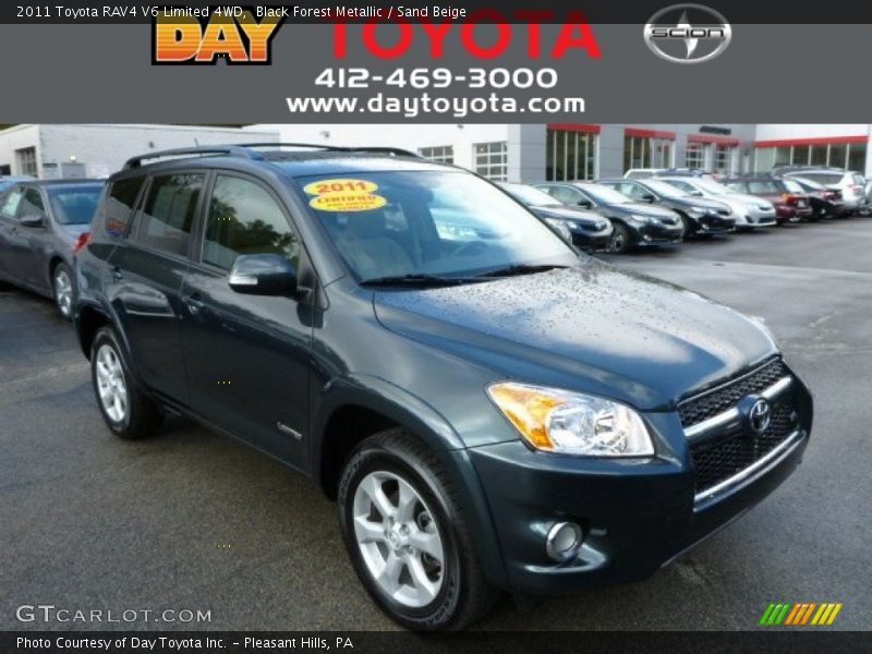 Black Forest Metallic / Sand Beige 2011 Toyota RAV4 V6 Limited 4WD