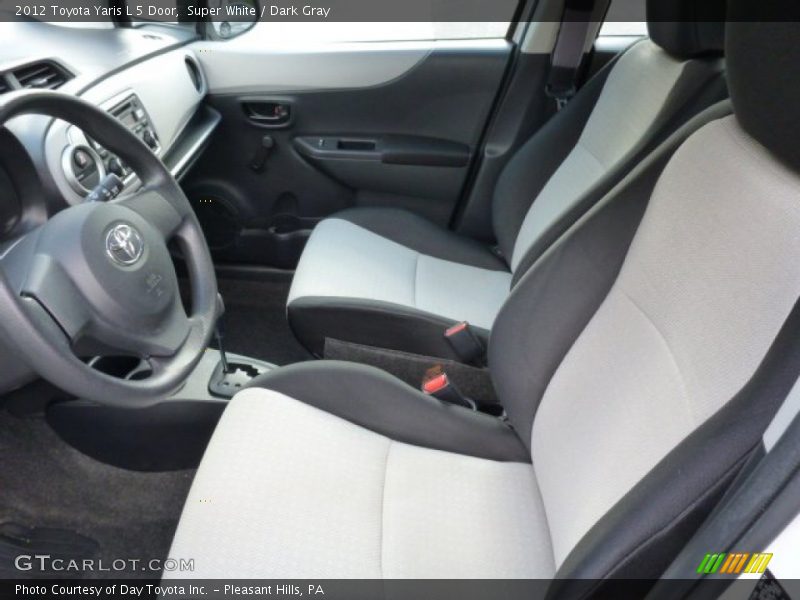 Super White / Dark Gray 2012 Toyota Yaris L 5 Door