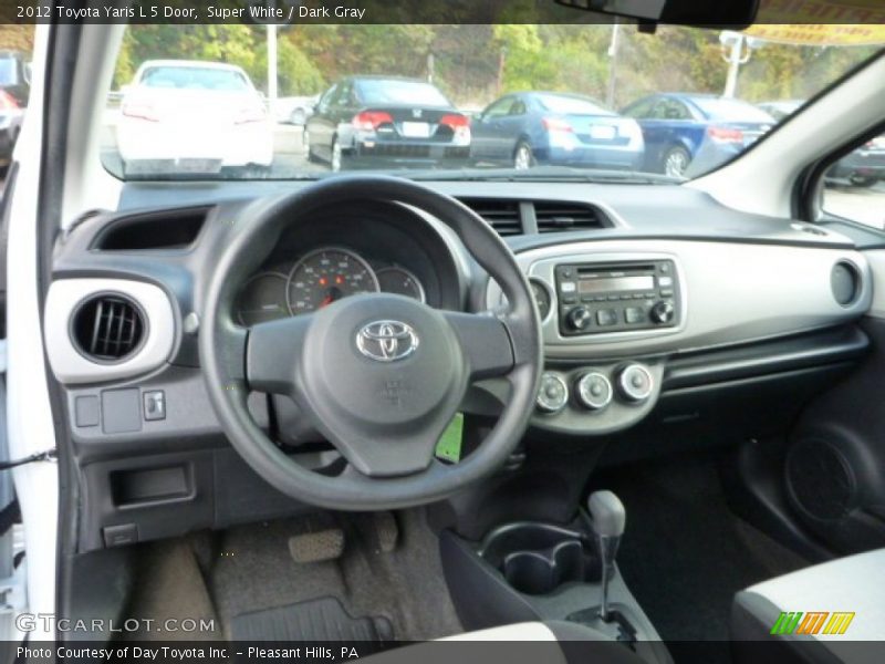 Super White / Dark Gray 2012 Toyota Yaris L 5 Door