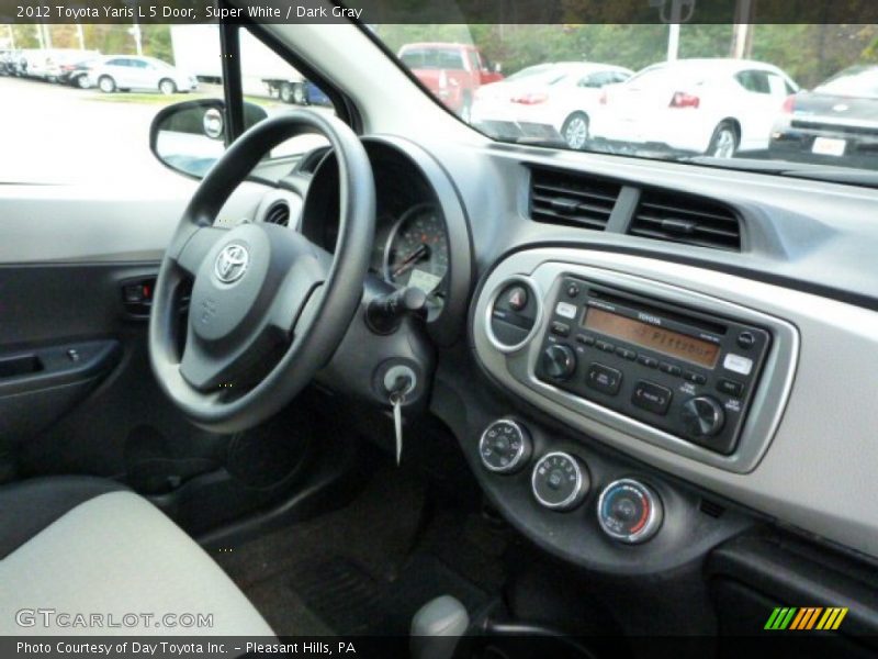 Super White / Dark Gray 2012 Toyota Yaris L 5 Door