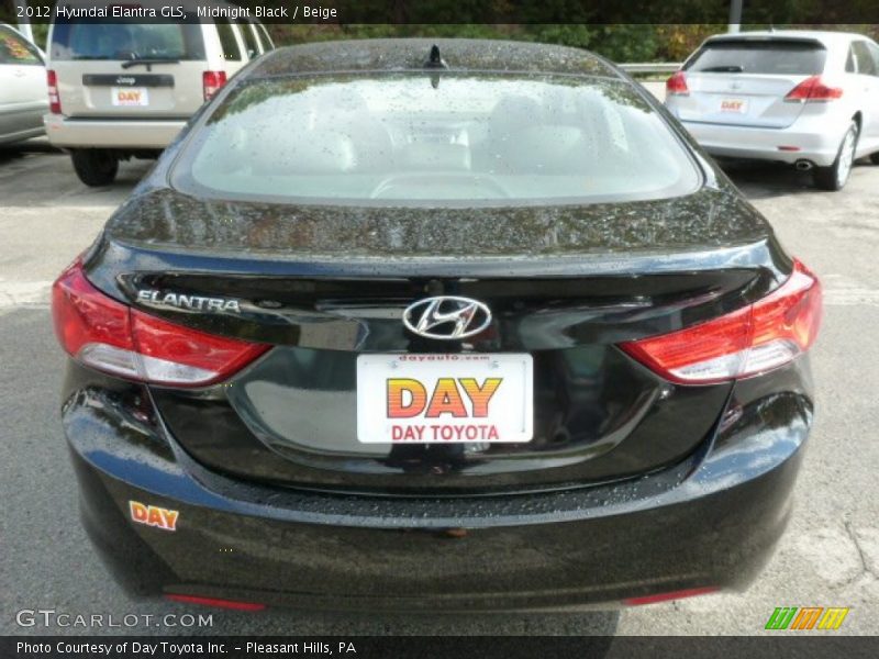 Midnight Black / Beige 2012 Hyundai Elantra GLS
