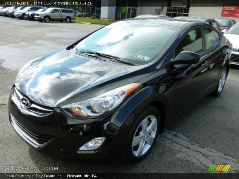 Midnight Black / Beige 2012 Hyundai Elantra GLS