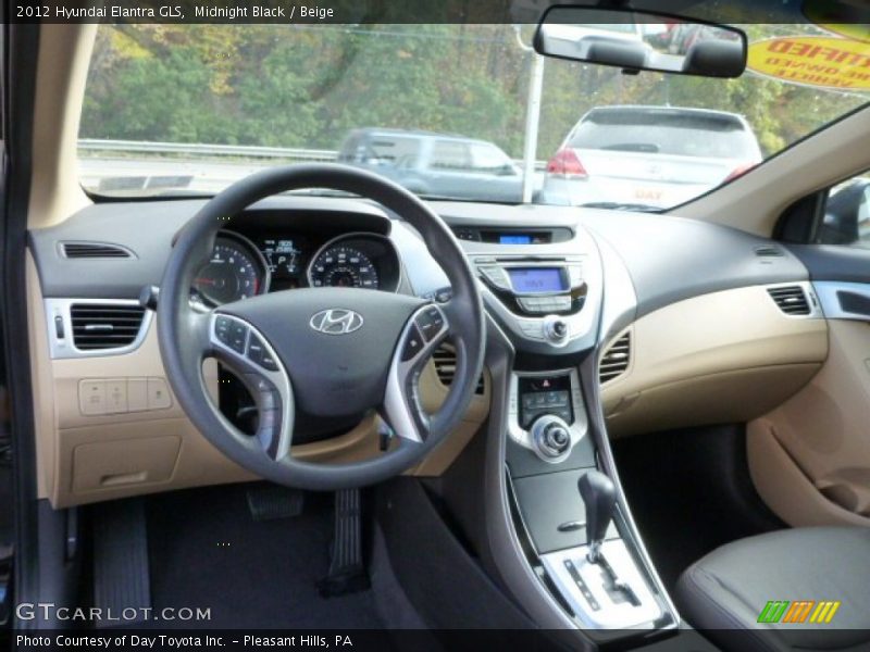 Midnight Black / Beige 2012 Hyundai Elantra GLS