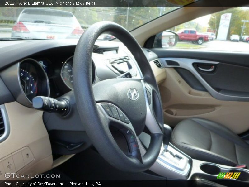 Midnight Black / Beige 2012 Hyundai Elantra GLS