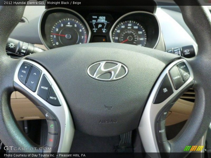 Midnight Black / Beige 2012 Hyundai Elantra GLS