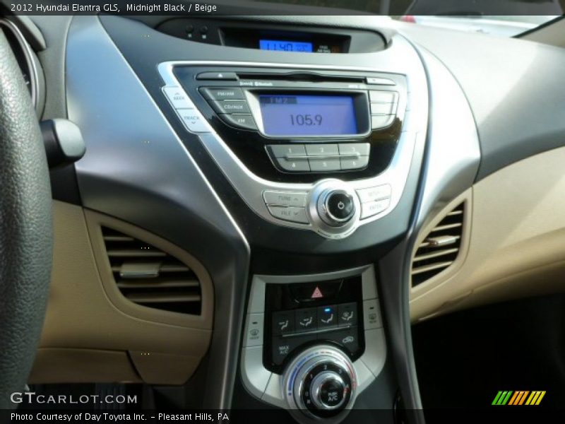 Midnight Black / Beige 2012 Hyundai Elantra GLS