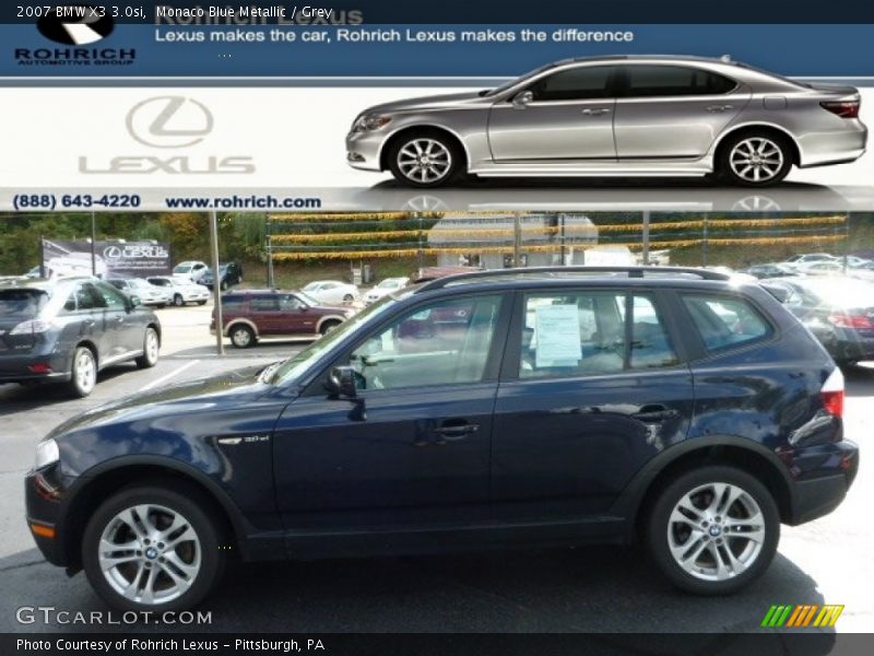 Monaco Blue Metallic / Grey 2007 BMW X3 3.0si